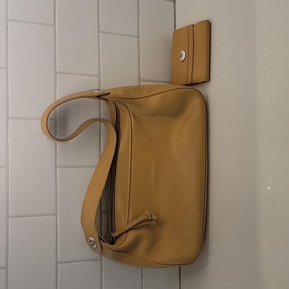 Longchamp Leather Bag and Wallet, Camel